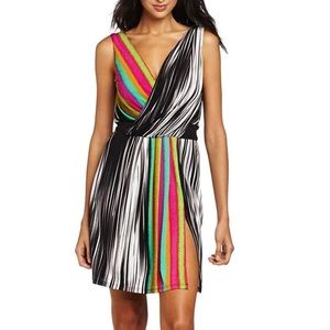 Maggy London Striped Faux Wrap Dress